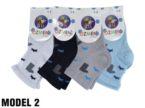 Özmen 0-1-3 Yaş Erkek Bebek Çorap 12'li