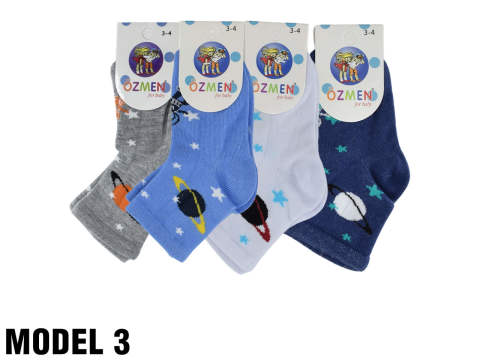 Özmen 0-1-3 Yaş Erkek Bebek Çorap 12'li