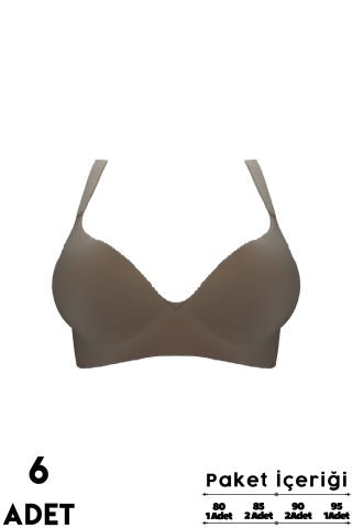 Aysemin 301 B Cup Balensiz Desteksiz Lazer Kesim Bayan Sütyen 6'lı