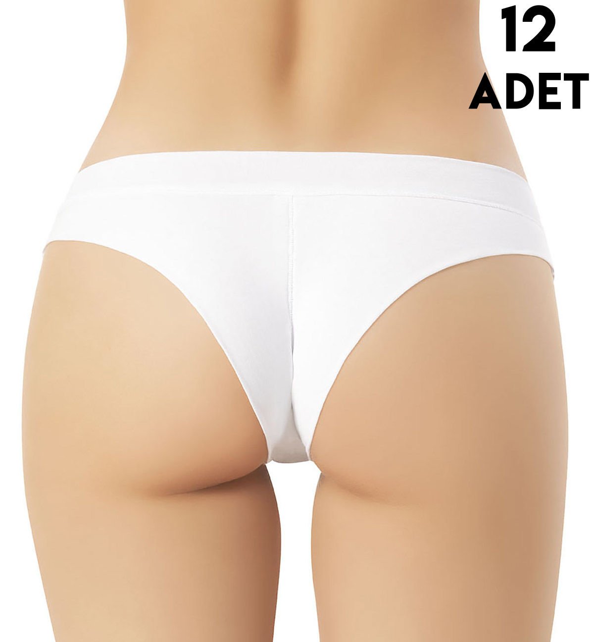 Kota 5104 Biye Detaylı String Modal Bayan Bikini (M-L-XL) 12'li BEYAZ - XL