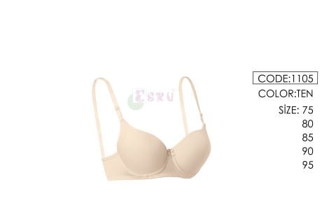 Ebru 1105 Balenli Desteksiz Silikonlu Mikro Tulumlu Bayan Sütyen 6'lı