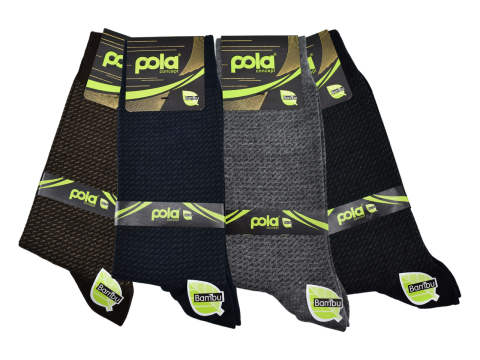 Pola 1511 Dört Mevsim Likralı Erkek Bambu Çorap 12'li