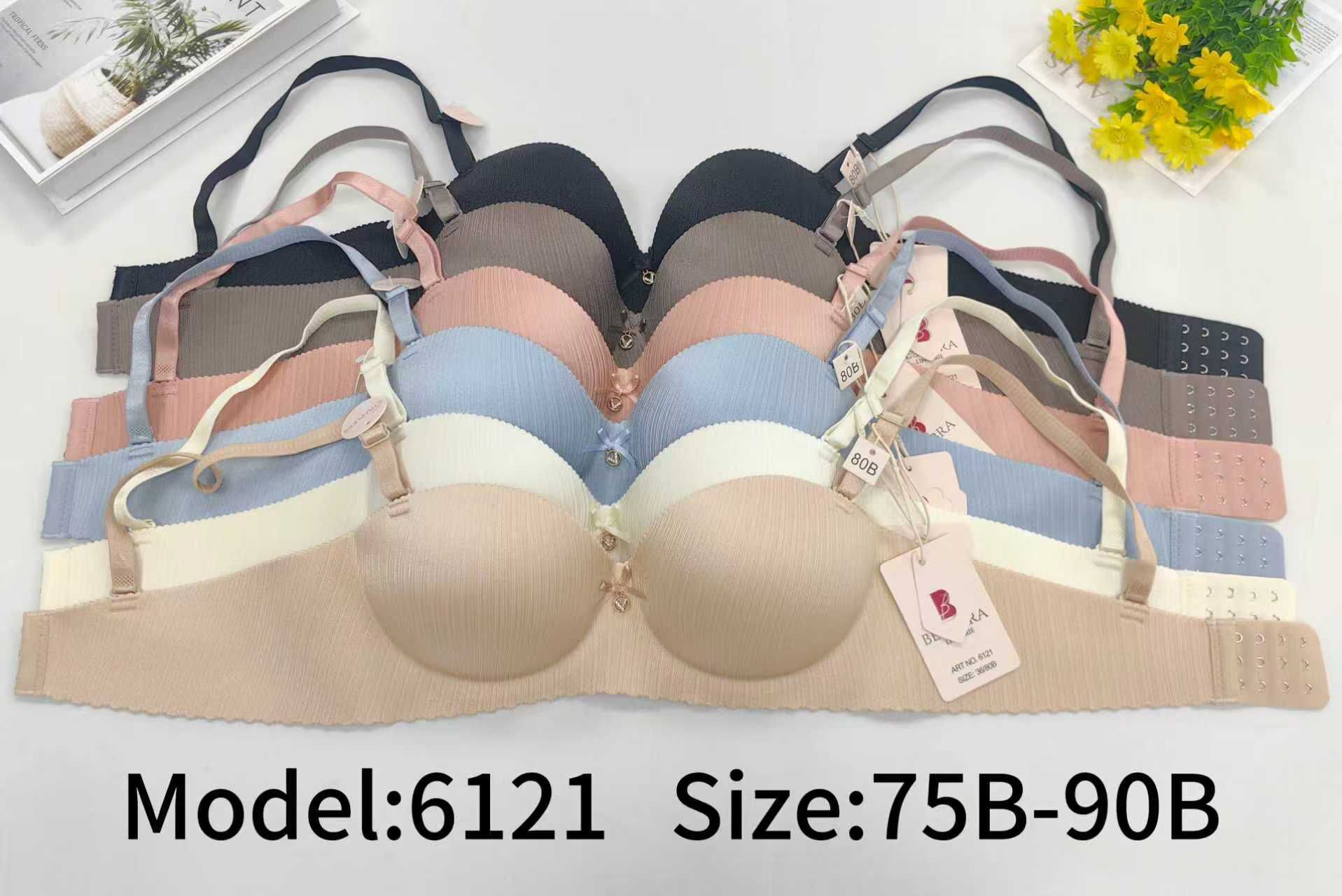 Umt 6121 (75-80-85-90) Ayarlanabilir Askı Lazer Kesim Bayan Sütyen 6'lı