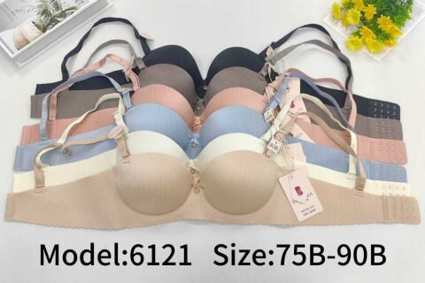 Umt 6121 (75-80-85-90) Ayarlanabilir Askı Lazer Kesim Bayan Sütyen 6'lı