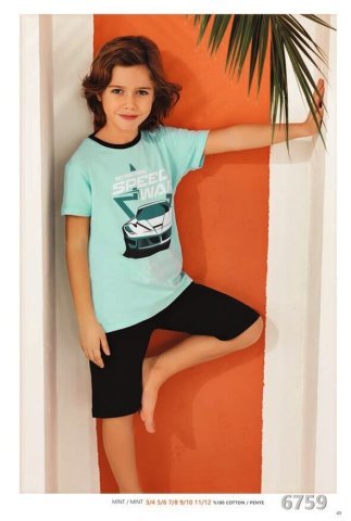 Güryıldız 6759 Kısa Kollu Erkek Çocuk Pijama Takımı 7-8 YAŞ - KATALOG RENGİ