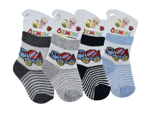Özmen Yenidoğan Erkek Bebek Çorap 12'li