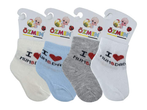 Özmen Yenidoğan Erkek Bebek Çorap 12'li