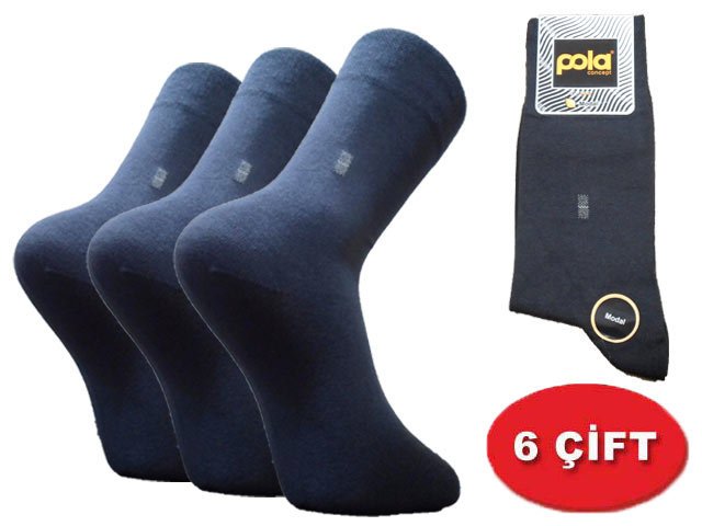 POLA ERKEK ÜZÜN MODEL DİKİŞSİZ MODAL ÇORAP PAKET 6 ADET