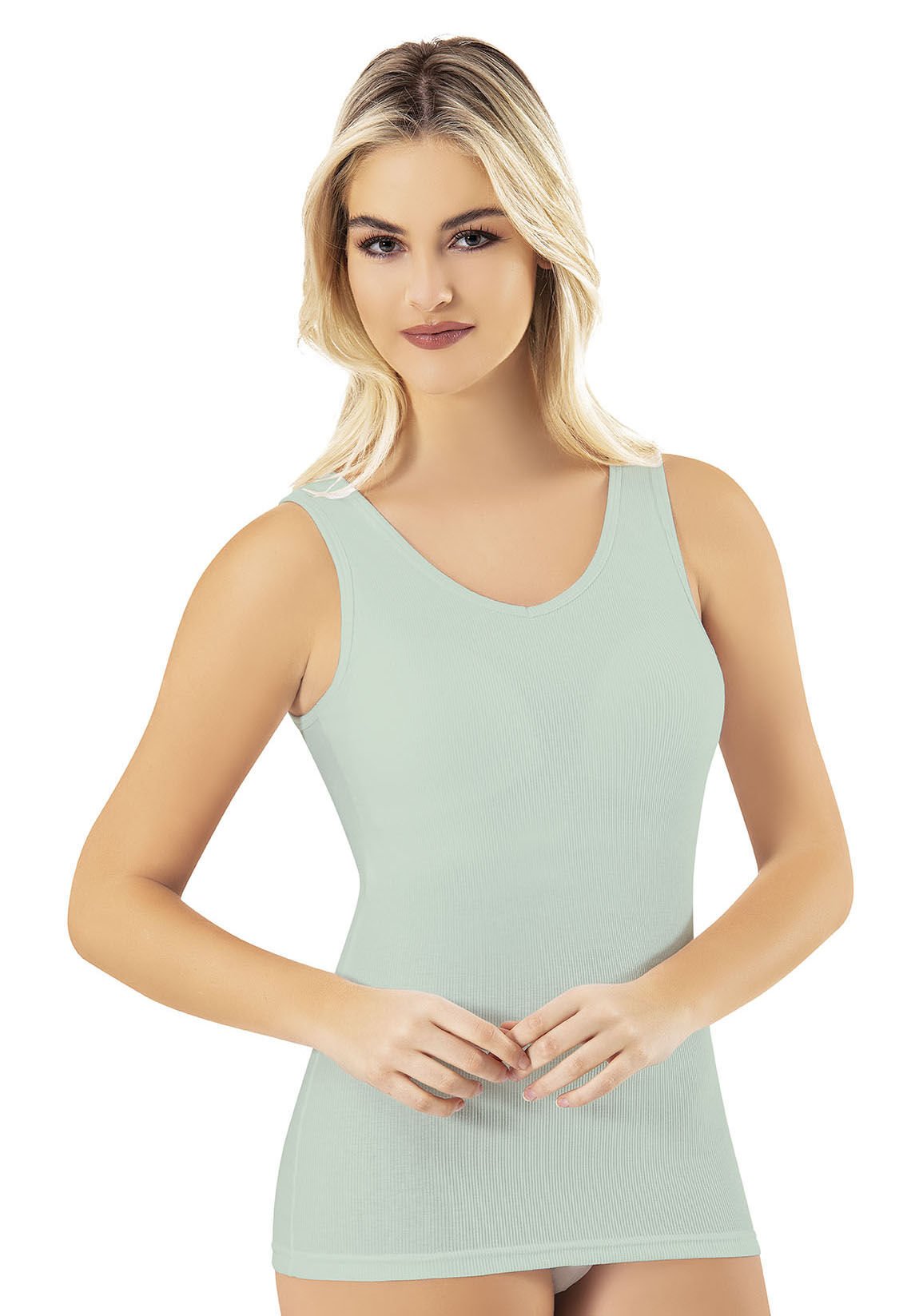 Kota 6653 Geniş Askılı Modal Kaşkorse Pedli Atlet 6'lı 2XL - YEŞİL