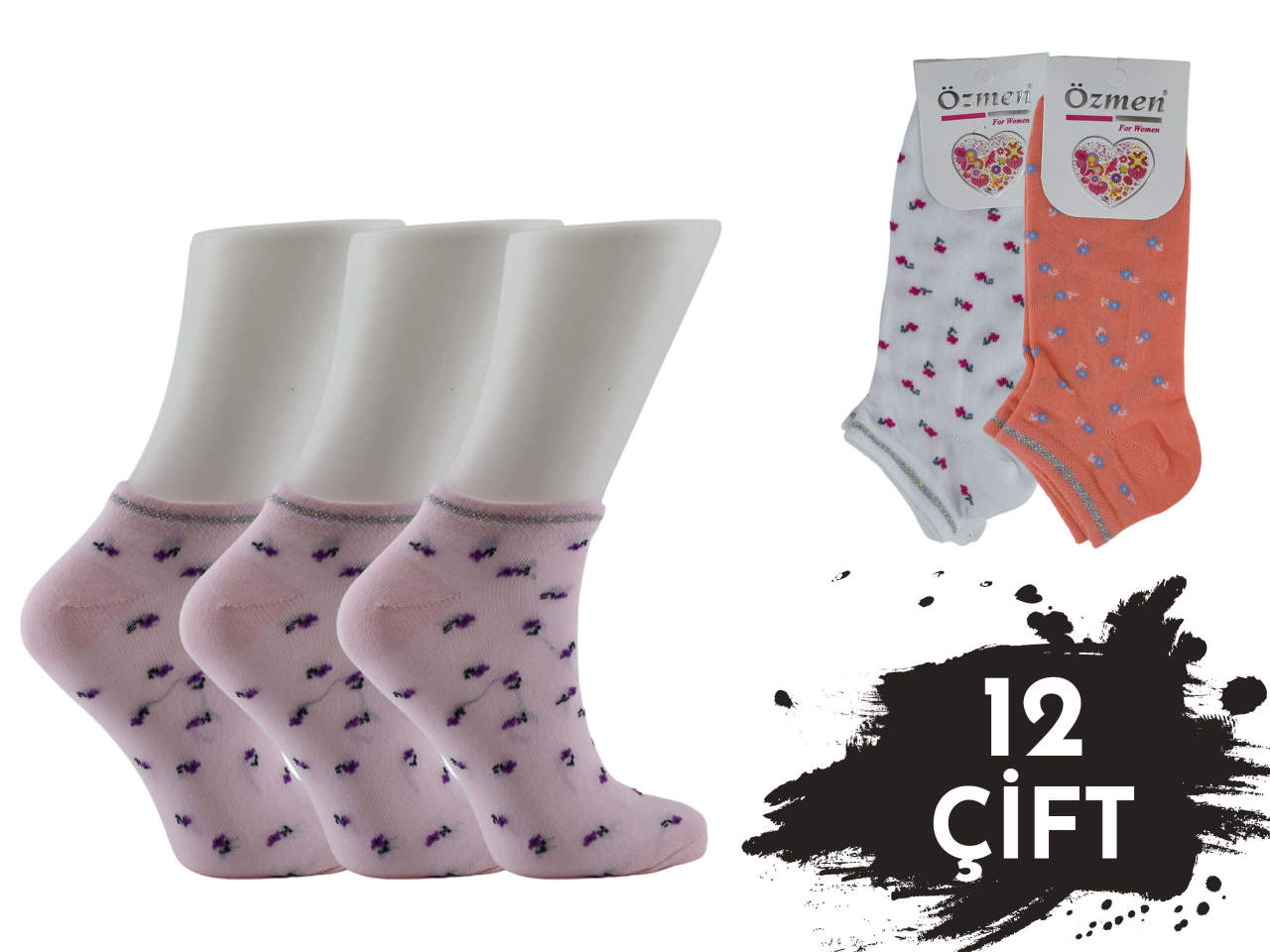 Özmen 38-12 Kaliteli Penye Bayan Patik 12'li