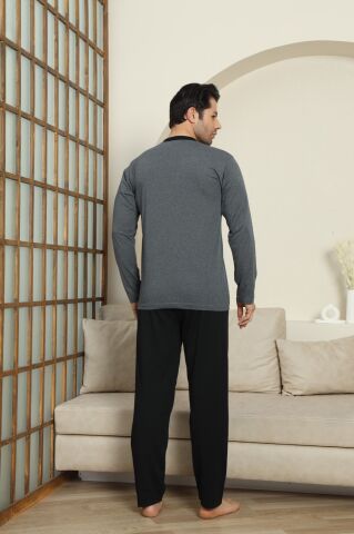 Modareya 3071 (M-L-XL-XXL) Erkek Uzun Kollu Pijama Takım 4'lü