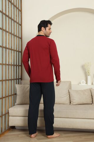 Modareya 3071 (M-L-XL-XXL) Erkek Uzun Kollu Pijama Takım 4'lü