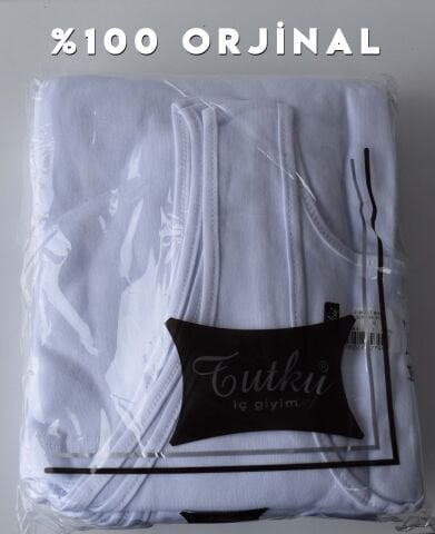 Tutku 0136 Beyaz Ribana Bayan Kalın Askılı Atlet 6'lı