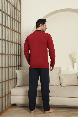 Modareya 3074 (M-L-XL-XXL) Erkek Uzun Kollu Pijama Takım 4'lü