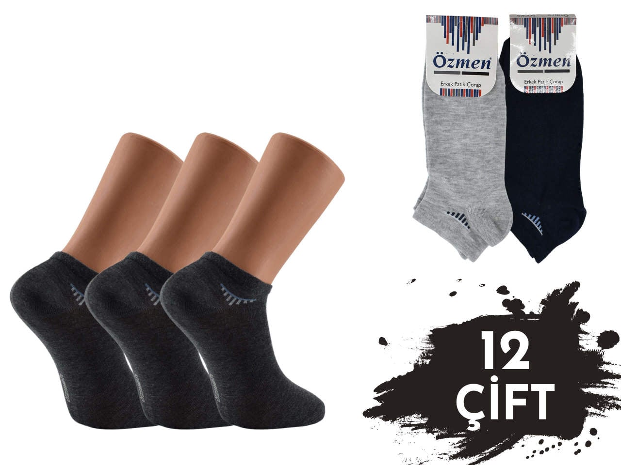 Özmen 45-17 Kaliteli Penye Erkek Patik 12'li