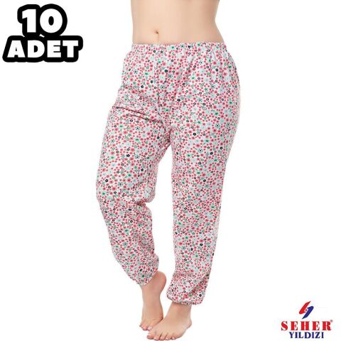 Seher 0056 İki İplik Empirme Lastikli Bayan Pijama Alt 10'lu