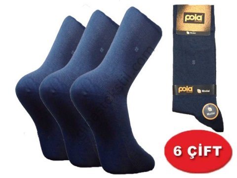 POLA ERKEK İLTER MODEL DİKİŞSİZ MODAL ÇORAP PAKET 6 ADET