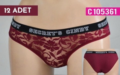 CİNDY BAYAN  BASKILI LASTİK BİKİNİ 12'Lİ