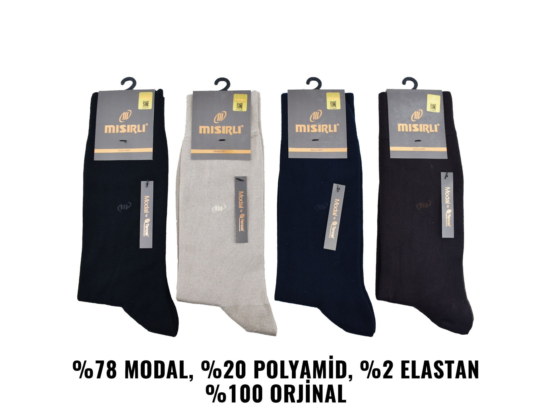 Mısırlı 61004 (41-45) Dikişsiz Organik Modal Erkek Çorap 12'li