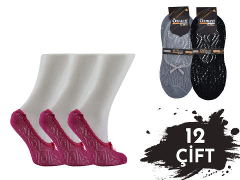 Özmen Parfümlü File Dantelli Bayan Babet 12'li