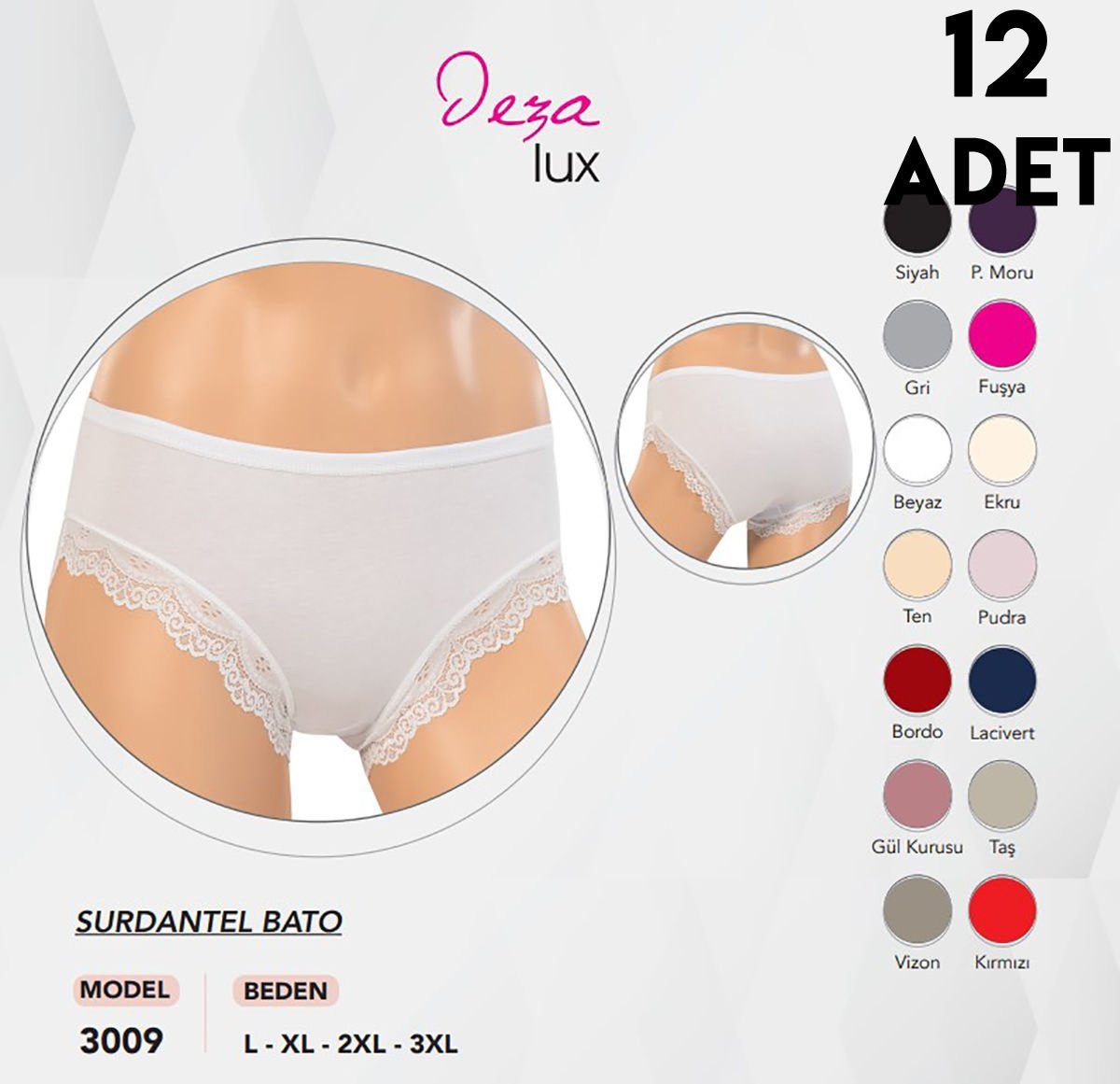 Dondeza 3009 Surdantel Bayan Külot 12'li (L-XL-BATTAL)