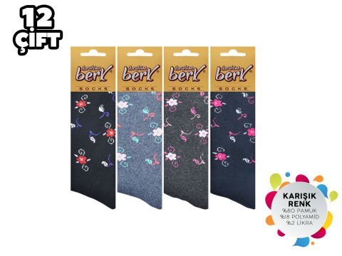 Berk 21-1 Bayan Kışlık Havlu Çorap 12'li