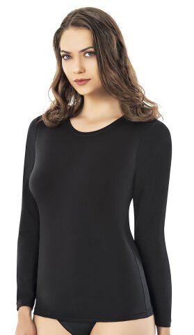 Kota 6617 Modal Bayan Uzun Kol Atlet L - SİYAH