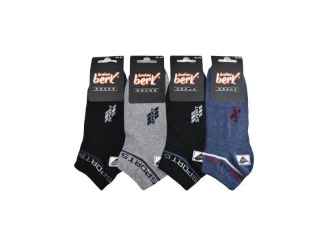 İbrahim Berk 11-46 Erkek Likralı Patik Çorap 12'li