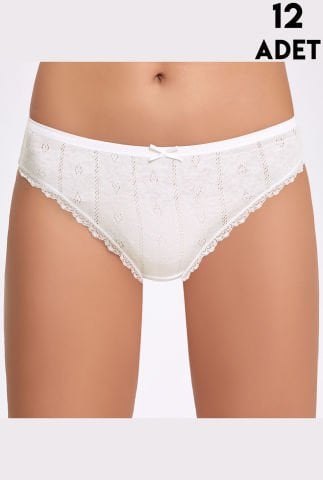 İlke 273 Jakarlı Dantelli Bayan Bikini12'li (M-L-XL)