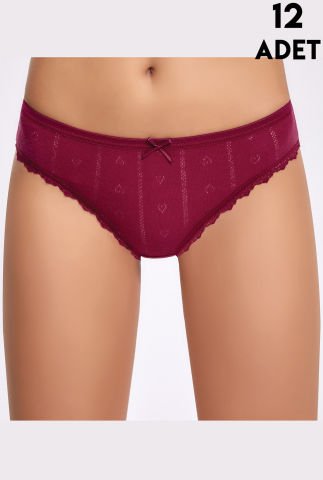 İlke 273 Jakarlı Dantelli Bayan Bikini12'li (M-L-XL)