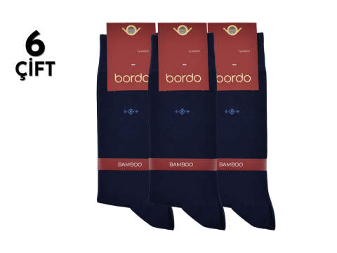 Bordo 1009 Dört Mevsim Bambu Dikişsiz Erkek Çorap 6'lı