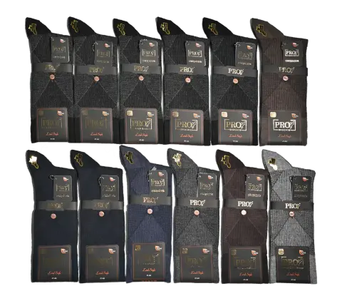 Pro 18651 (41-44) Dikişsiz Modal Erkek Çorap 12'li