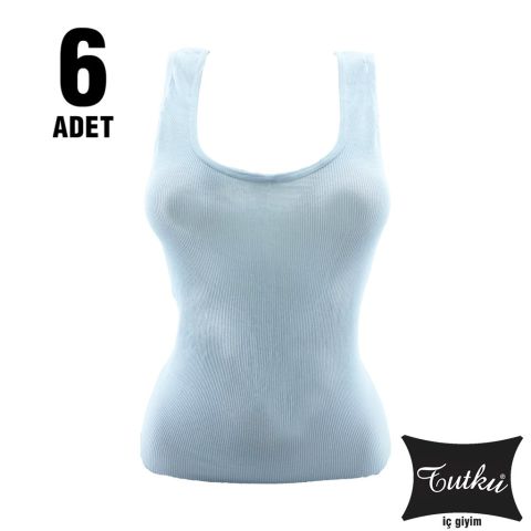 Tutku Elestan Geniş Askılı Kaşkorse Bayan Atlet 6'lı