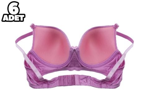 Liza 1019 Pembe Nefes Alan Bayan Desteksiz Sütyen 6'lı