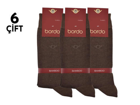 Bordo 1006 Dört Mevsim Bambu Dikişsiz Erkek Çorap 6'lı