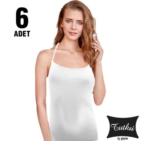 Tutku Elestan İp Askılı Kaşkorse Bayan Atlet 6'lı