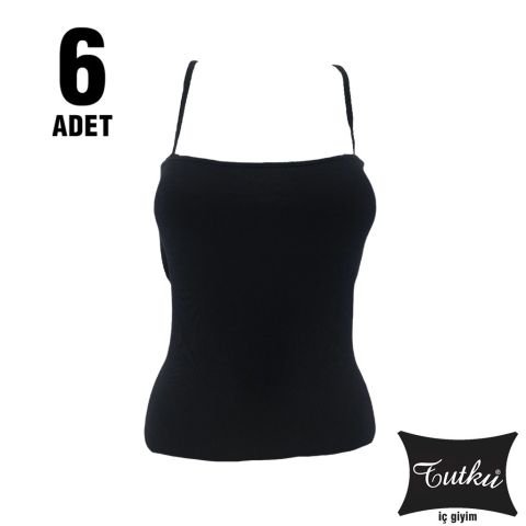 Tutku Elestan İp Askılı Kaşkorse Bayan Atlet 6'lı
