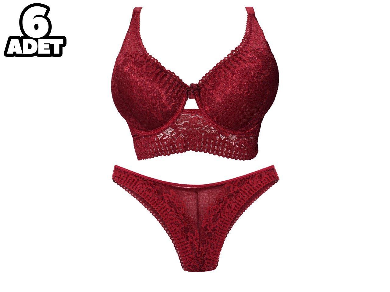 Aysemin 6003 B Cup (80-85-90-95) Balenli Desteksiz Bayan Sütyen Takım 6'lı