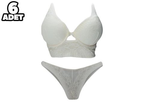 Aysemin 6003 B Cup (80-85-90-95) Balenli Desteksiz Bayan Sütyen Takım 6'lı