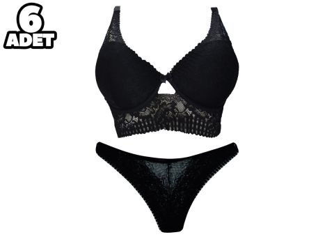 Aysemin 6003 B Cup (80-85-90-95) Balenli Desteksiz Bayan Sütyen Takım 6'lı