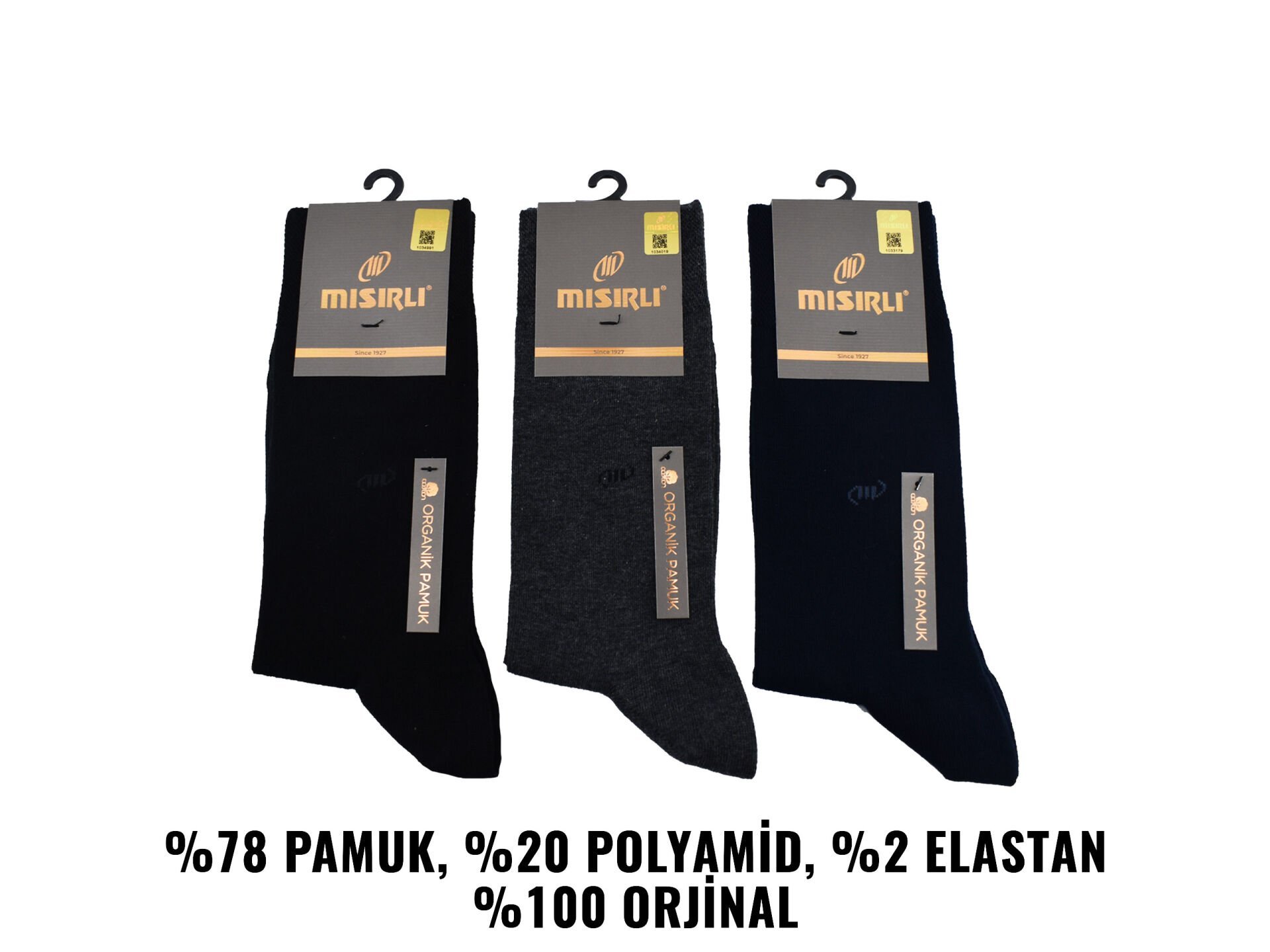 Mısırlı 60020 (38-40) Dikişsiz Organik Pamuk Erkek Çorap 12'li