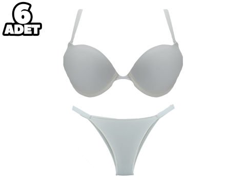 Cansoy 675-Vişne 2X Push Up Balenli Destekli Bayan Sütyen Takım 6'lı