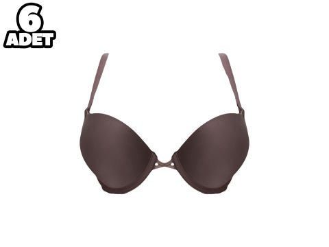Cansoy 675-Vişne 2X Push Up Balenli Destekli Bayan Sütyen Takım 6'lı