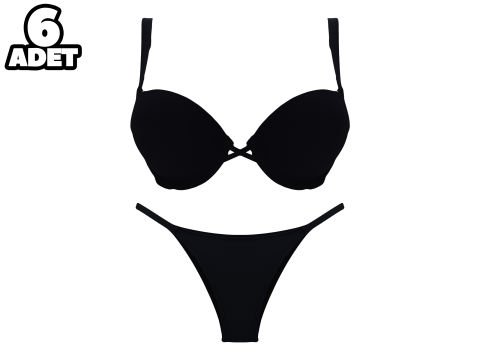 Cansoy 675-Vişne 2X Push Up Balenli Destekli Bayan Sütyen Takım 6'lı