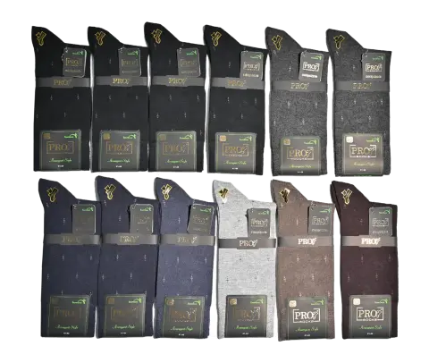 Pro 17679 (41-44) Dikişsiz Bambu Erkek Çorap 12'li