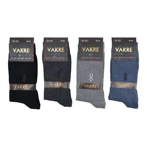 Vakre 9014-38 (41-44) Erkek Penye Likralı Çorap 12'li