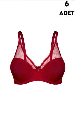 Aysemin 5155 B Cup (75-80-85-90) Balenli Destekli Bayan Sütyen 6'lı