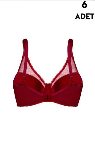 Aysemin 5155 B Cup (75-80-85-90) Balenli Destekli Bayan Sütyen 6'lı