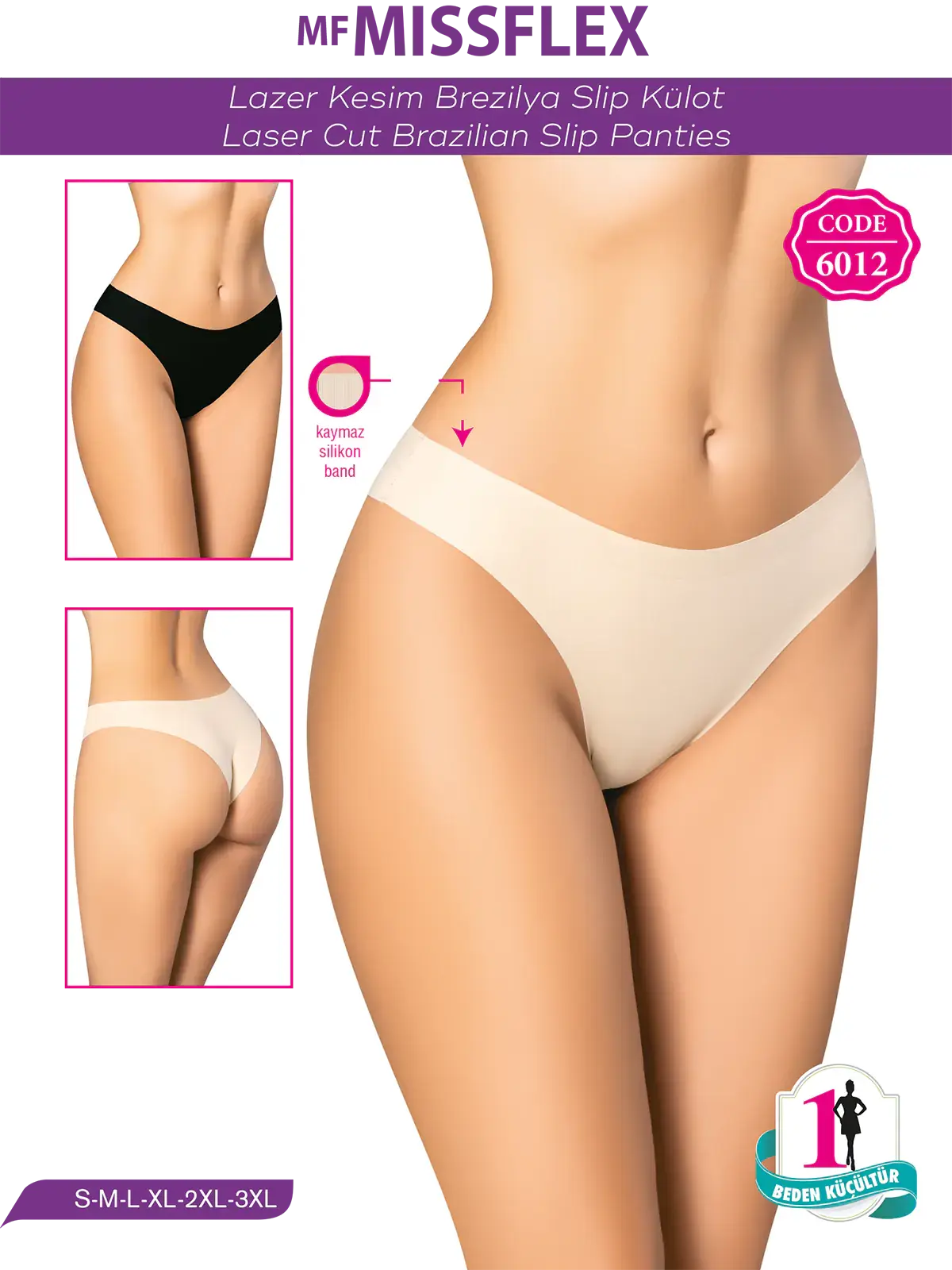 MF MISS FLEX 6012 Lazer Kesim Brazilian Slip Külot