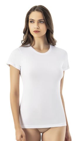 Kota 6615 Modal Bayan Yarım Kol Atlet BEYAZ - 2XL